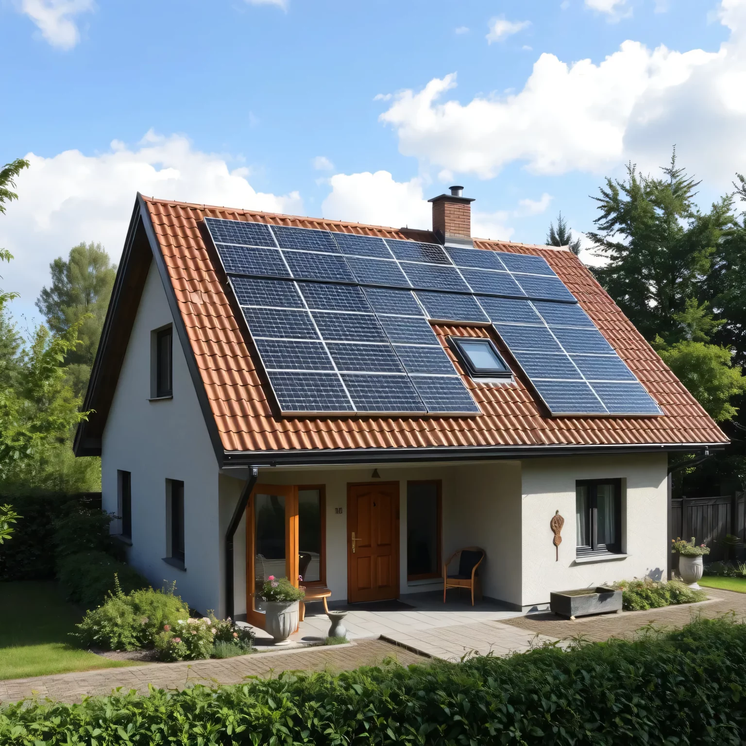 Balkonkraftwerk fertig montiert auf dem Dach